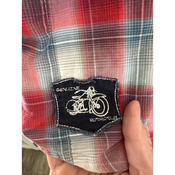 Harley Davidson Men's Red Plaid Short Sleeve Button Down Shirt 2XL - Picture 3 of 8